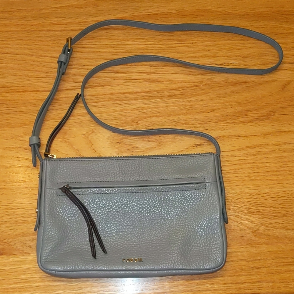 Fossil Pebbled Leather Crossbody